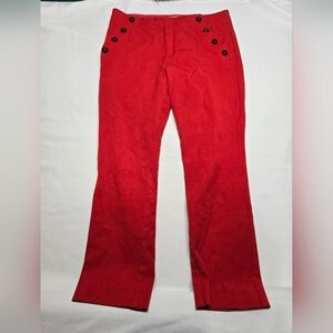 Anthropologie Red Flare Pants
